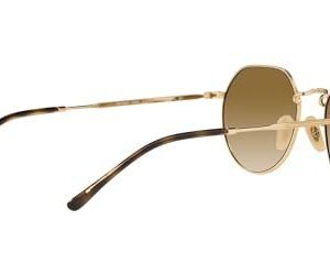 Ray-Ban RB3565 Jack Round Sunglasses, Gold/Clear Gradient Brown, 53 mm