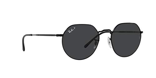 Ray-Ban RB3565 Jack Round Sunglasses, Black/Polarized Black, 53 mm