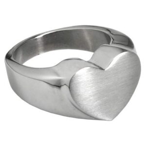 Memorial Gallery Sterling Silver Cremation Bold Heart Ring (10)