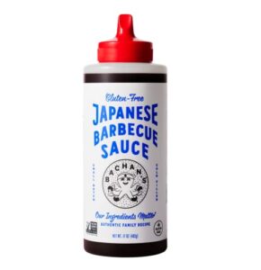 bachan's - japanese barbecue sauce - gluten free, 17 oz, small batch, non gmo, no preservatives, vegan and bpa free. condiment for wings, chicken, beef, pork, seafood, noodle recipes, and more