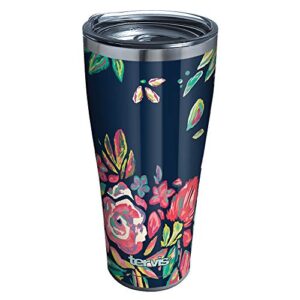 tervis live bold bouquet triple walled insulated tumbler travel cup keeps drinks cold & hot, 30oz legacy stainless steel, live bold bouquet