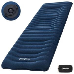 KingCamp Sleeping Pad for Camping, 4.3 Inches Ultralight Backpacking Sleeping Pad Inflating Sleeping Mat for Tent, Cot, Traveling, Hiking Outdoor, Picnic