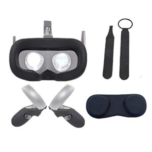 Oculus Quest six-Piece Silicone mask Handle with dust Cover (Black)