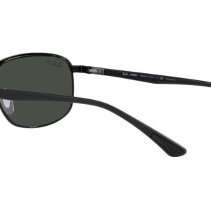 Ray-Ban RB3671CH Chromance Rectangular Sunglasses, Black On Black/Dark Grey Polarized, 60 mm