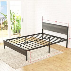 Weehom Metal Bed Frame Queen Size Bed with Lock Design Storage Bed Frame Mattress Foundation No Box Spring Needed/Under Bed Storage Black