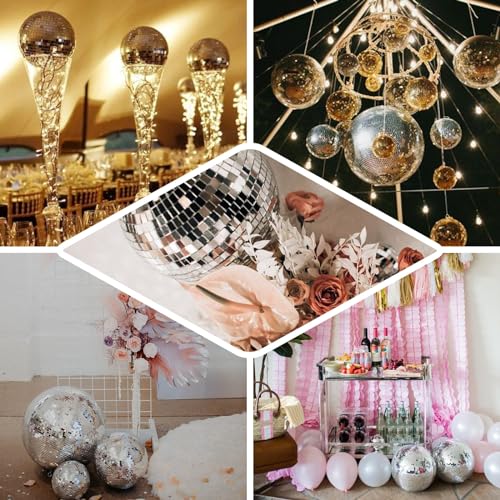 Efavormart 16" Groovy Glass Mirror Disco Ball Party Decoration for Wedding Event Birthday Party