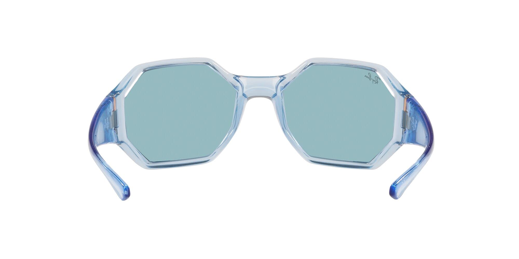 Ray-Ban Rb4337 Polarized Square Sunglasses, Transparent Light Blue/Evolve Photochromic Blue to Violet, 59 mm