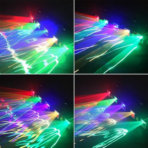 DJ Laser Lights, U`King 5 Beam Effect Sound Activated DJ Party Lights RGBYC LED Music Light by DMX Control for Disco Dancing Birthday Bar Stage Lighting