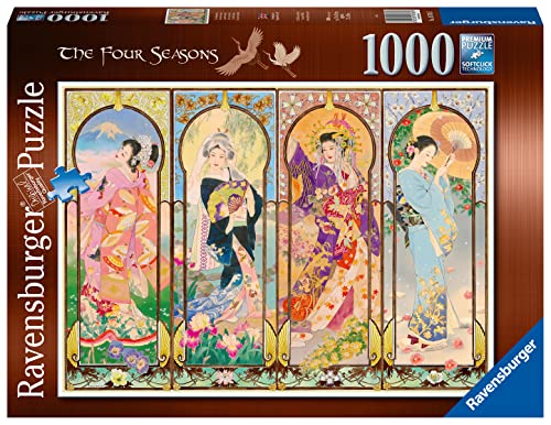 Ravensburger The Four Seasons Jigsaw Puzzle - 1000 Pieces | Captivating Japanese Artwork | Premium Interlocking Fit | Vibrant, Long-Lasting Quality | Ideal for Relaxation and Group Fun