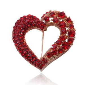 Valentine Love Heart Brooch Pins for Women Fashion