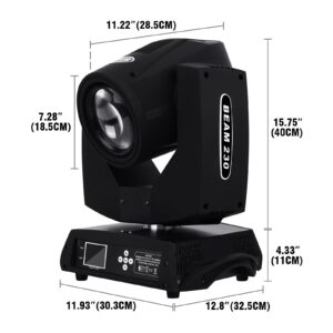 Samger 2 Pack 230W 7R Moving Head Light 8 Prism Full Motion Stage Light 14 Colors 17 GOBO Patterns Two-Way Rotation Supporting DMX512 Moving Head Spotlight DJ Light for Wedding Disco Club Music Party