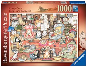 ravensburger crazy cats bingley’s bookclub 1000 piece jigsaw puzzle for adults & kids age 12 years up