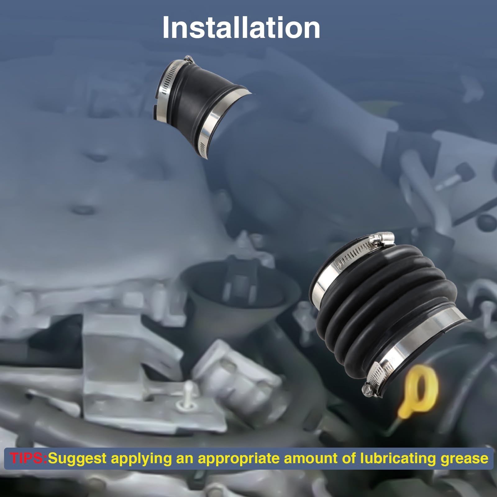 FUSCH Set of Air Intake Resonator Hose Tube Boot Duct Compatible with Infiniti 2006-2009 M35 3.5L 2006-2009 M45 3.5l 4.5l 2003-2007 G35 Replace# 16576-EG00A 16576-AL50A
