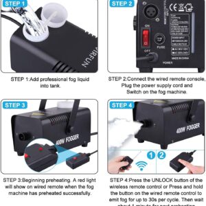 VIRFUN Fog Machine Remote Control Replacement Part and Receiver, Lights Remote Control Parts for 400 500W Smoke Machine, 3 Pins Round Plug, 2 and 3 Channel Connections