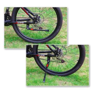 auznqev bike kickstand adjustable bicycle kickstand - bike stand for 22”-27” road bike/mountain bike - aluminum alloy bike kick stand - bicycle accessories