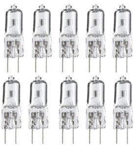 besyousel g4 10w halogen bulb g4 ac/dc 24v 10w halogen jc t3 24v g4 bi-pin base 10w halogen light bulb precision halogen light bulbs for home lighting pendant light 2700k warm white, clear, 10 pack