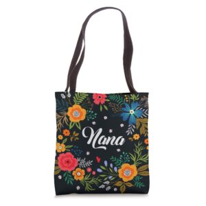 cute nana tote bag floral tote bag best gift for nana tote bag