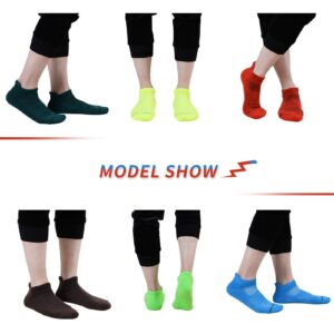 JOYNÉE Mens Ankle Athletic Low Cut Socks Running Sports Cushioned Sock for Men 6 Pack,Colorful,Sock Size 10-13