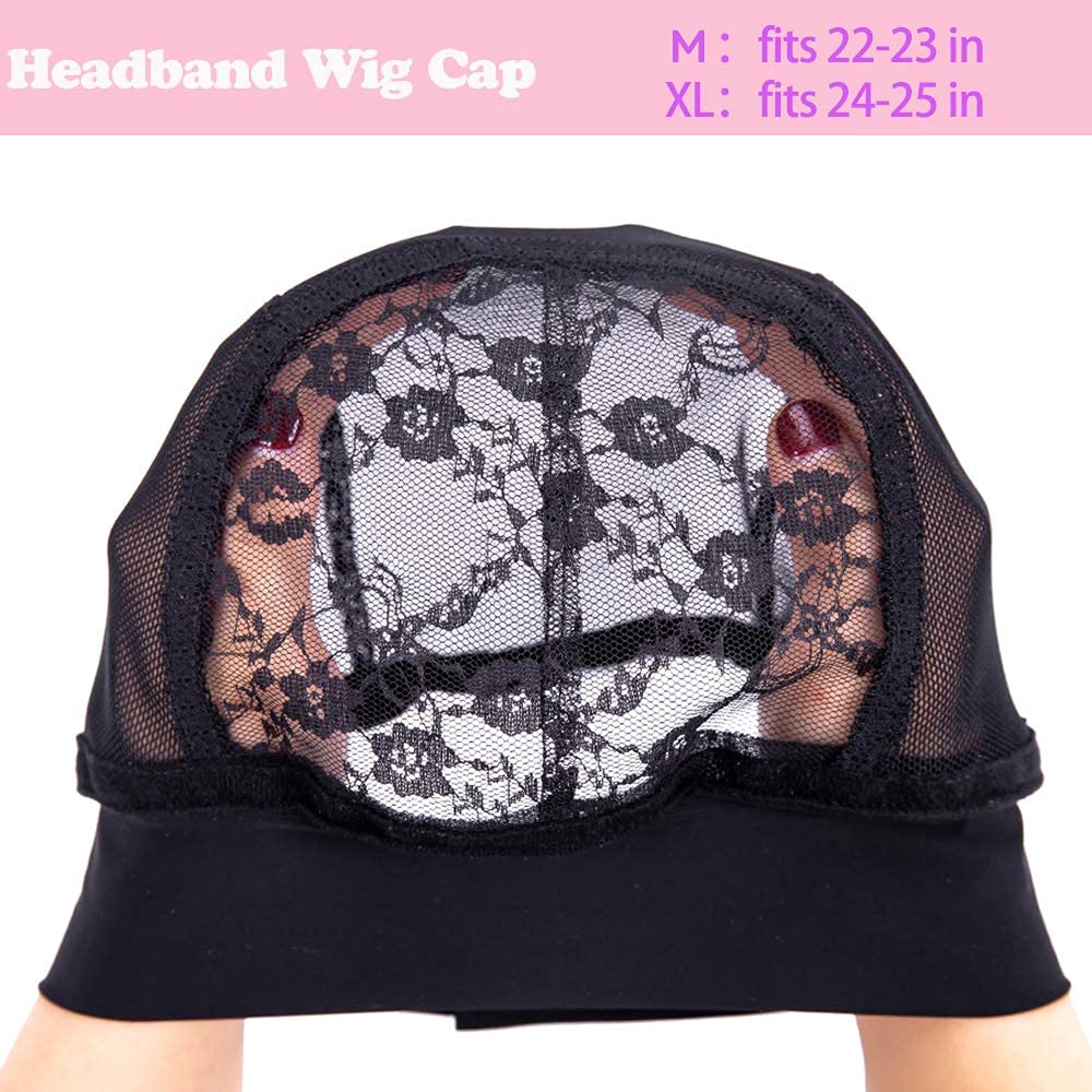 Wig Cap for Headband Wig - 2 PCS Headband Wig Cap for Wig Making Lace Wig Cap Wig Grip Cap