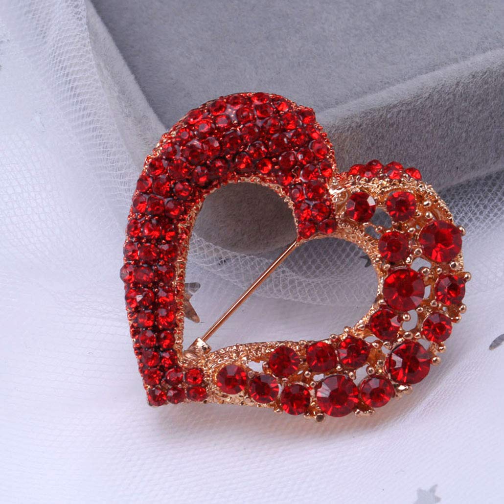 Valentine Love Heart Brooch Pins for Women Fashion