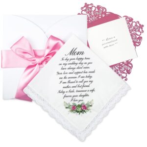 mom mother of the bride gift from daughter wedding day personalized handkerchief