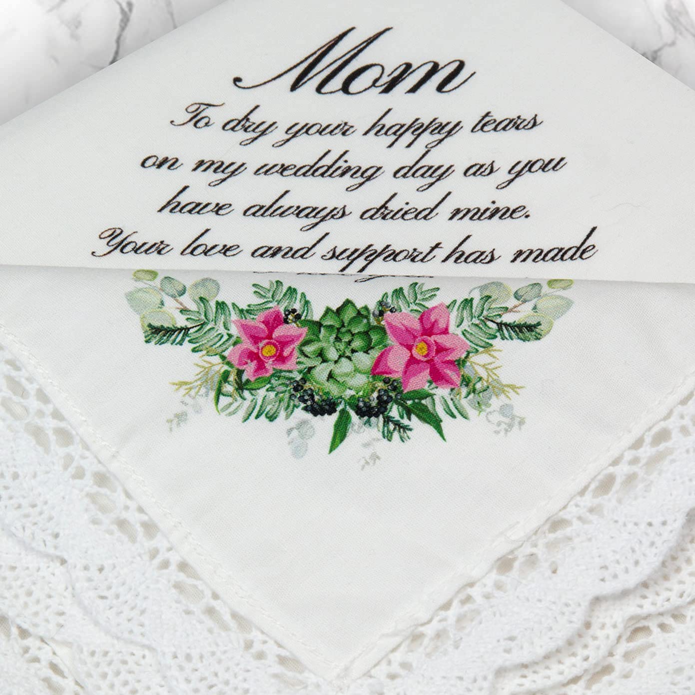 Mom Mother of the Bride Gift from Daughter Wedding Day Personalized Handkerchief