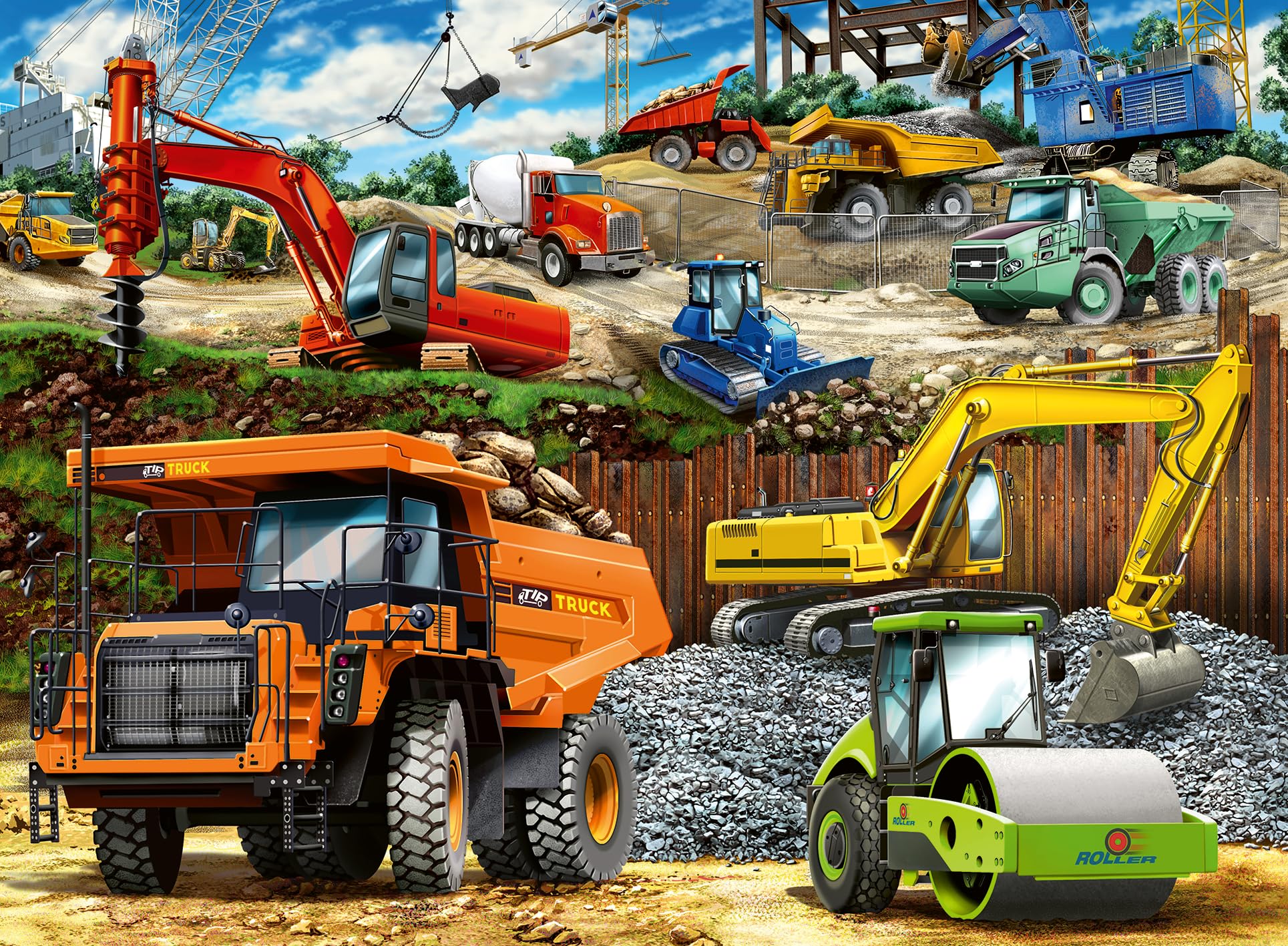 Ravensburger Construction Vehicles 100-Piece Jigsaw Puzzle - Engaging & Educational Toy for Kids | Durable & Long-Lasting | Stimulates Creativity & Problem Solving | FSC Certified