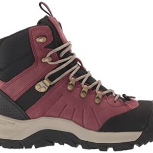 KEEN Women's Revel 4 Mid Height Polar Insulated Waterproof Snow Boots, Rhubarb/Plaza Taupe, 8