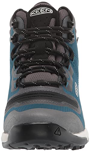 KEEN Women's Tempo Flex Mid Height Lightweight Waterproof Hiking Boot, Blue Coral/Star White, 9