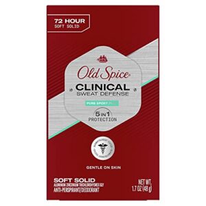 old spice clinical sweat defense anti-perspirant deodorant for men, 72 hour, pure sport plus, 1.7 oz