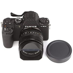 Haoge LH-X53B Square Metal Lens Hood Shade with Metal Cap for Fujifilm Fuji Fujinon XF 35mm F1.4 R / XF35mmF1.4 R Lens on Camera X-H1 XS-10 X-Pro3 X-T4 X-T3 X-T2 X-T30 X-T20