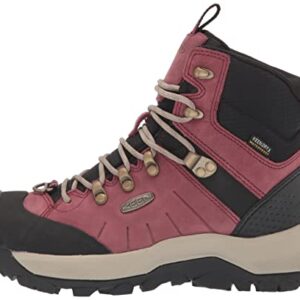 KEEN Women's Revel 4 Mid Height Polar Insulated Waterproof Snow Boots, Rhubarb/Plaza Taupe, 8