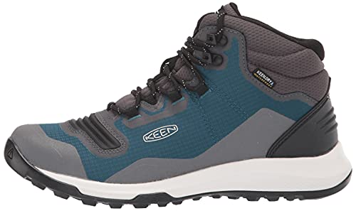 KEEN Women's Tempo Flex Mid Height Lightweight Waterproof Hiking Boot, Blue Coral/Star White, 9