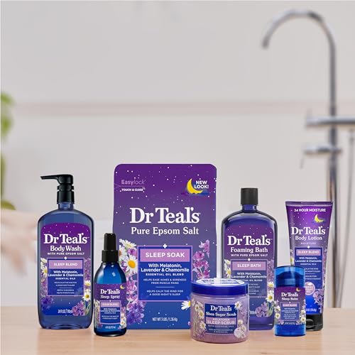 Dr Teal's Sleep Body Wash with Melatonin, Lavender & Chamomile & Essential Oil Blend, 24 fl oz.