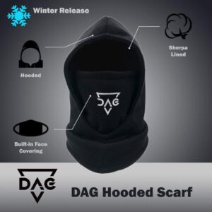 DAG Gear Hooded Scarf (Black Solid)