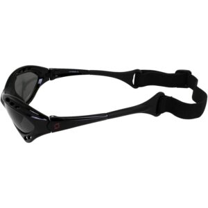 Hurricane Eyewear Category 4 Polarized Jet Ski Floating Goggles 2 Pairs Black Padded Frames Smoke & Blue Mirror Lenses