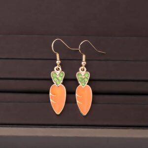 Carrot Dangle Earrings Cute Carrot Earrings Carrot Lover Jewelry Vegetable Drop Earrings Food Earrings (Carrot Earrings)