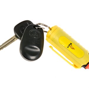 Burn Pepper Spray Keychain for Self Defense - Max Strength OC Spray - 1/2oz Molded Case Yellow