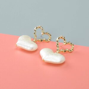 ADLSTIGH Heart Drop Earrings for Women, White Big Love Earring Jewelry Gift for Her, Mom and Friends + Gift Box For Free