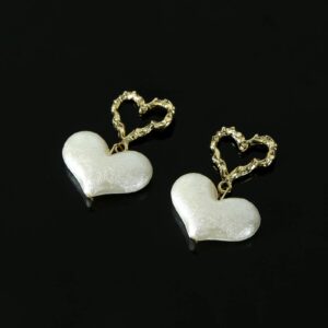 ADLSTIGH Heart Drop Earrings for Women, White Big Love Earring Jewelry Gift for Her, Mom and Friends + Gift Box For Free