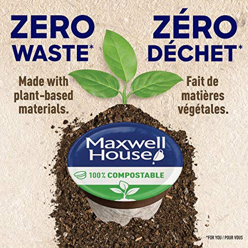 Maxwell House Morning Blend Coffee 100% Compostable Pods, 30 Pods, (Imported from Canada)