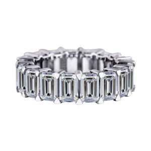 michooyel s925 6ct emerald cut diamond eternity ring wedding band ring engagement sterling silver fine jewelry for women