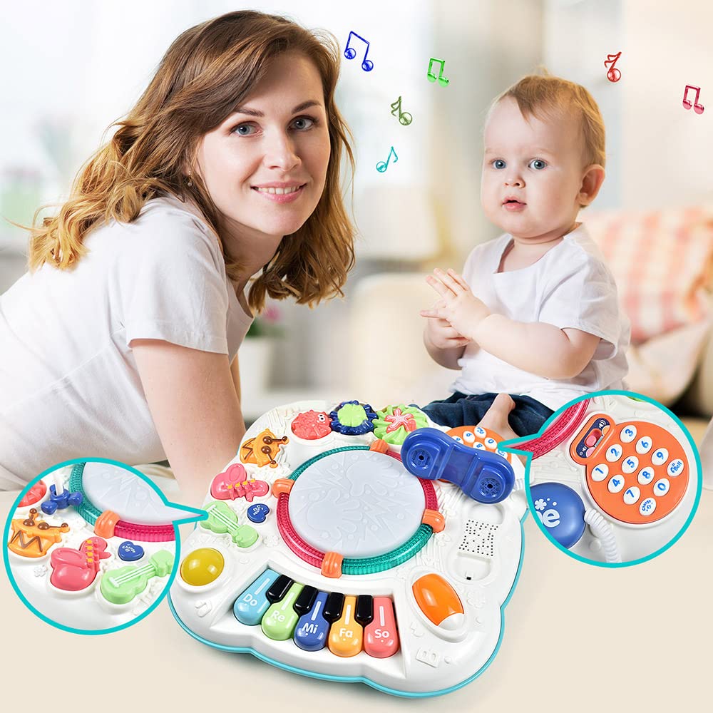 Dahuniu Baby Toy- Engaging Baby Activity Center for 6 12 18 Months Old- Safe, Sturdy, and Fun (11.8 x 11.8 x 12.2 inches)