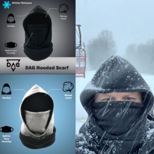 DAG Gear Hooded Scarf (Black Solid)