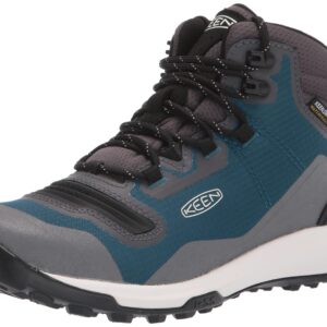 KEEN Women's Tempo Flex Mid Height Lightweight Waterproof Hiking Boot, Blue Coral/Star White, 9