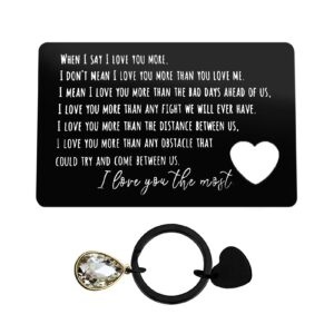 xiahuyu engraved wallet card insert for boyfriend fiance husband christmas birthday gifts wedding anniversary card gifts valentines day gifts i love you gifts for him boyfriend