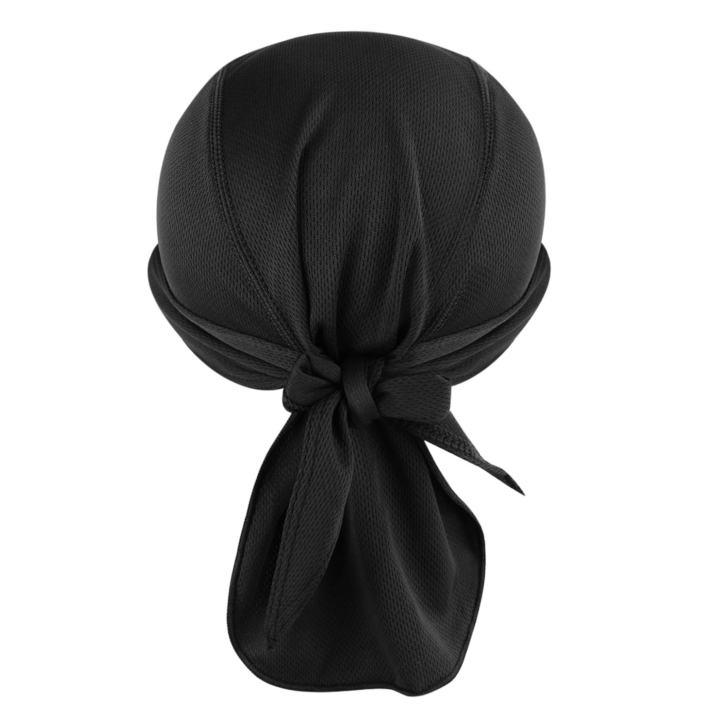 Sun Hat Visor Headwrap Pre Fitted Bandana Tied Hat with Brim Cycling Skull Cap Bandana Dew Rap Head Wrap Running Hat Men Women Head Scarf Cover Black