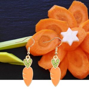 Carrot Dangle Earrings Cute Carrot Earrings Carrot Lover Jewelry Vegetable Drop Earrings Food Earrings (Carrot Earrings)