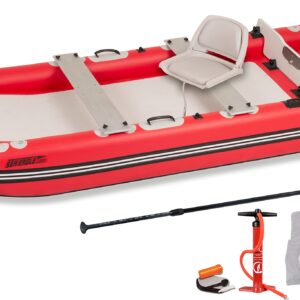 Sea Eagle FastCat Catamaran 2-4 Person Inflatable Boat-Rigid, High-Pressure, All-Drop Stitch, Easy Setup, Self-Bailing (FastCat12 Deluxe Package)