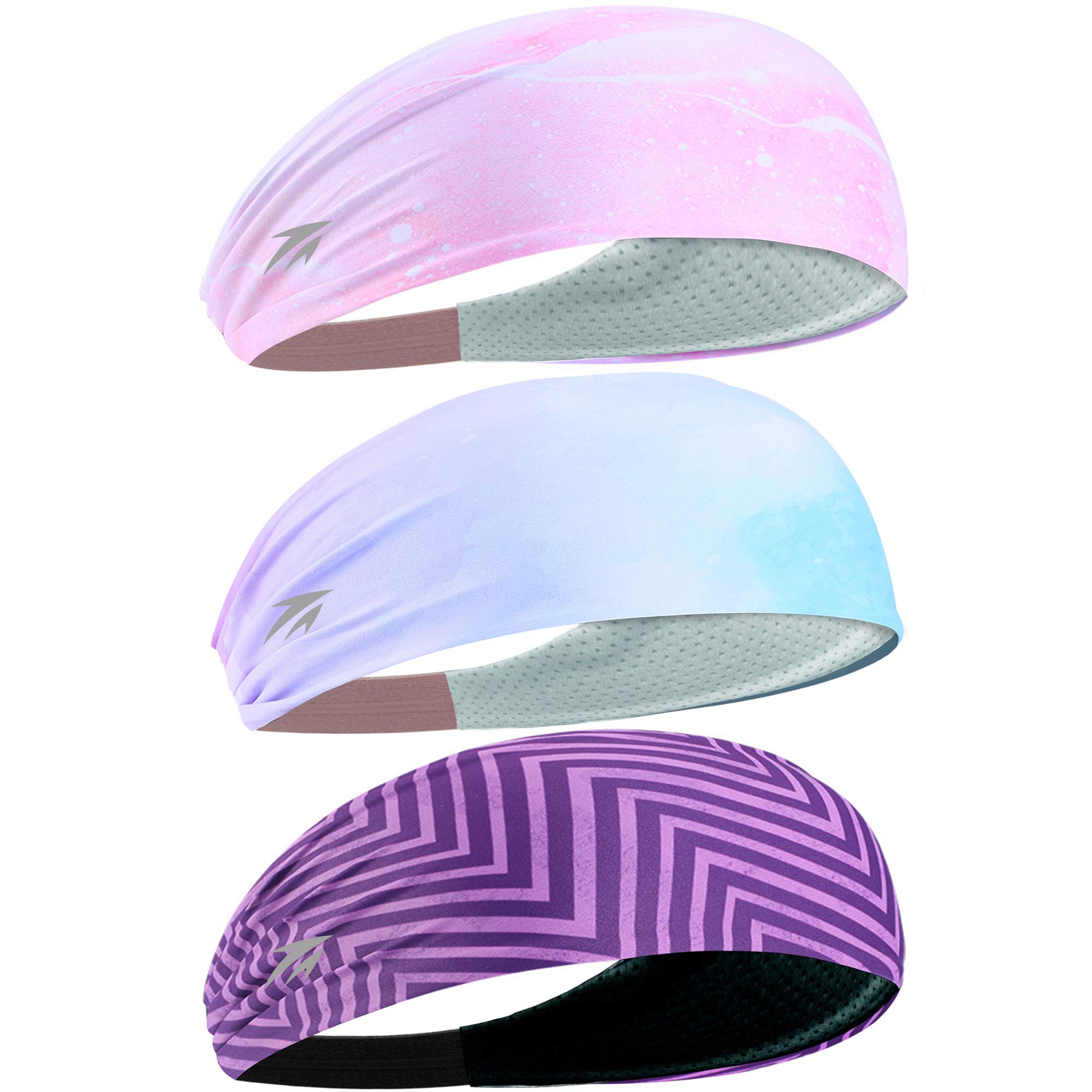 Zollen Headbands for Women, Elastic Sweat Bands Non Slip, Moisture Wicking & Quick Dry for Yoga, Work Outs，Sport Activities